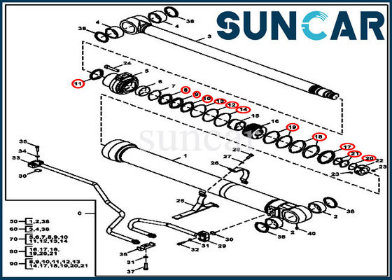 Buy FYA00012899 Boom Cylinder Seal Kit Deere Repair Kits For 135G 130G Excavator Equipment Models online manufacture