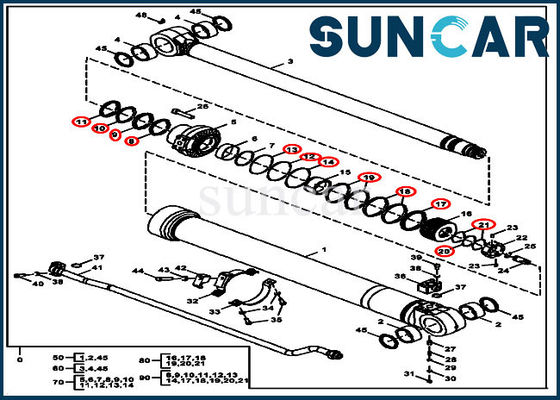 FYA00012900 Arm Cylinder Repair Seal Kit 135G 130G John Deere Good Sealing Performance Kits