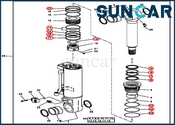 Buy 4388027 Cylinder Seal Repair Kit Fits John Deere Blade Cylinder Components 120C 135C online manufacture