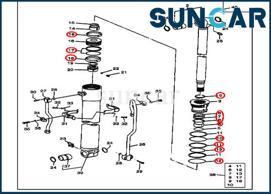 Buy Wearable Hydraulic Repair Seal Kit AT194497 JOHN DEERE Boom Cylinder Sealing Kit online manufacture