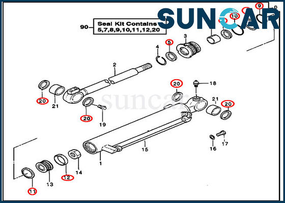 Buy 4355825 DEERE Service Kit Hydraulic Seal Repair Kits Fits Excavator Cylinder Blade Parts online manufacture
