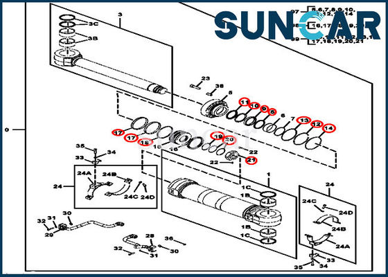 Buy FYA00023524 Positioning Cylinder Repair Seal Kit Excavator John Deere 190GW online manufacture