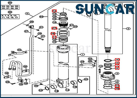 Buy 225DLC John Deere Components 4654421 Excavator Boom Hydraulic Cylinder Service Kit online manufacture