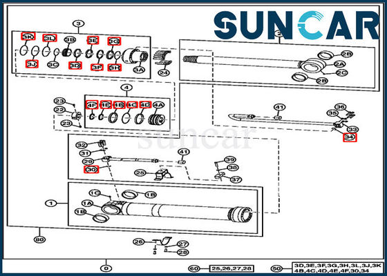 buy 220DW Excavator Repair Kit 4669895 John Deere Positioning Cylinder Seal Kit online manufacture