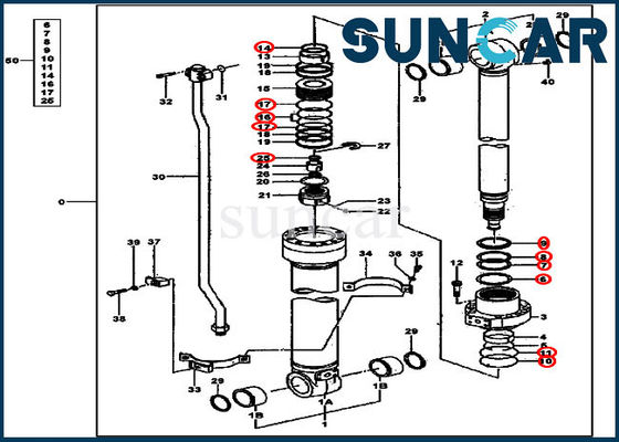 Buy 4631062 Arm Cylinder Seal Kit Excavator Hydraulic Seals JOHN DEERE Service Kit online manufacture