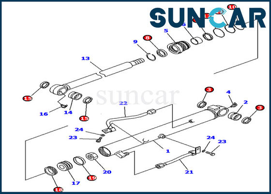 Buy 707-39-65190 Bucket Cylinder Seal Kit Komatsu Excavator PC10UU PC14R PC16R Repair Kit online manufacture
