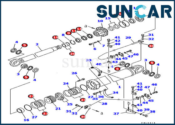 Buy Komatsu Excavator 707-99-87710 Boom Hydraulic Cylinder Repair Kits Oil Seal Kits Fits PC1800-6 online manufacture