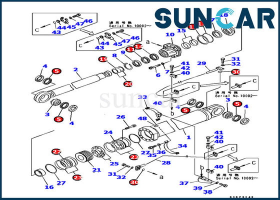 Buy Sealing Kit 707-99-87720 Boom Cylinder Repair Seal Kit For Komatsu Excavator PC1800-6 online manufacture