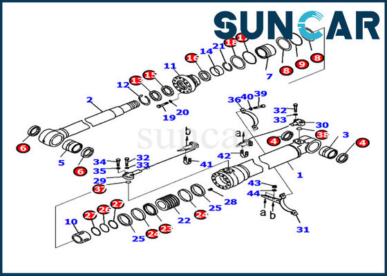 Buy 721-98-00250 Excavator PC220LC-8 Komatsu inner parts Boom cylinder Repair Seal Kit online manufacture