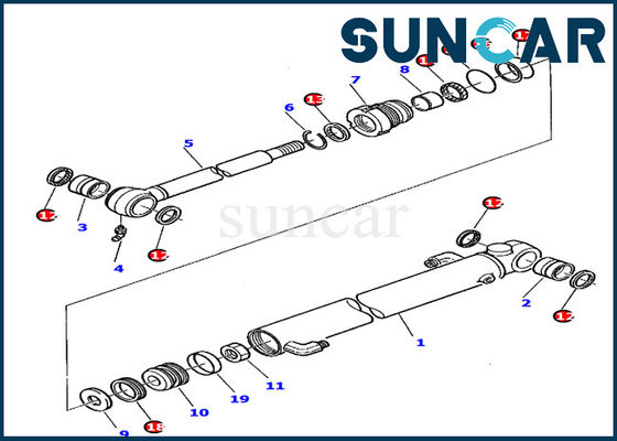 Buy 878000390 Komatsu Bucket Cylinder Seal Kit Excavator Sealing Kit Fits excavator PC20-7 online manufacture