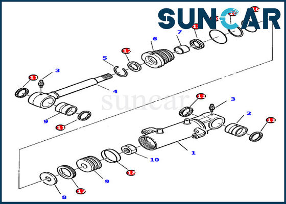 Buy 878000393 Blade Cylinder Seal Kits PC20-7 Komatsu Excavator Hydraulic Cylinder Assy Inner Parts online manufacture