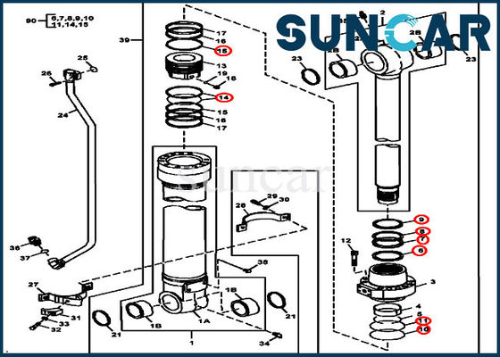 4662066 Bucket Repair Kit John Deere 240DLC 2454D ISO9001 Hydraulic Cylinder Seals