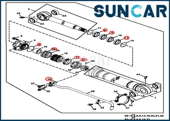 Buy JOHN DEERE Bucket Cylinder Kits AT264439 Hydraulic Seal Kit For 270CLC 270LC Excavator Equipment online manufacture