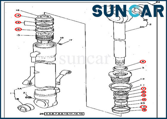 Buy 4369721 Bucket Cylinder Seal kit Excavator 290D John Deere Replacement Kits online manufacture