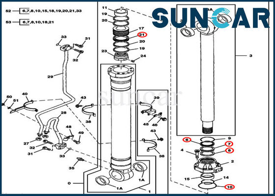 Buy Cylinder Service Kits 9180581 Boom LH/RH Repair Seal Kit For 330LCR JOHN DEERE online manufacture