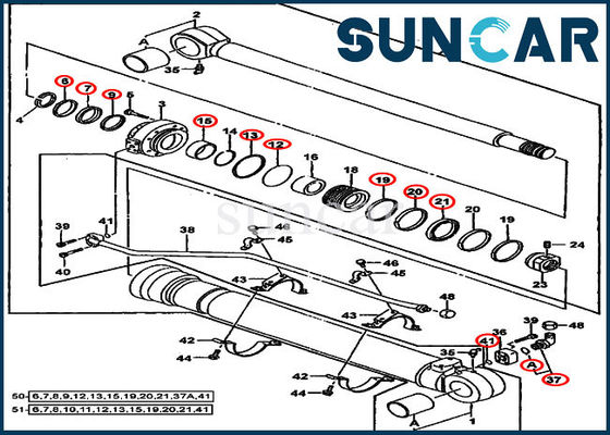 Buy AT196473 Bucket Seal Repair Kit 450LC 992ELC Deere Cylinder Replacement Oil Seal Kit online manufacture