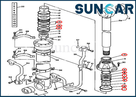 Buy AT194335 Boom Bucket Cylinder Seal Kit Excavator Service Kit Fits 595D 590D JOHN DEERE online manufacture