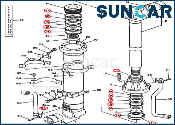 Buy AT264445 Bucket Hydraulic Seal Repair Kit 495D 490 John Deere Mechanical Sealing Parts online manufacture