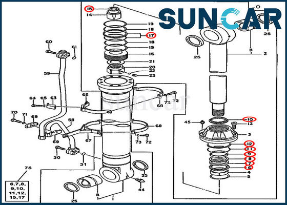 Buy JOHN DEERE 4660103 Boom Cylinder Seal Kit Repair Sealing Kit Fits 600C 550LC Excavator online manufacture
