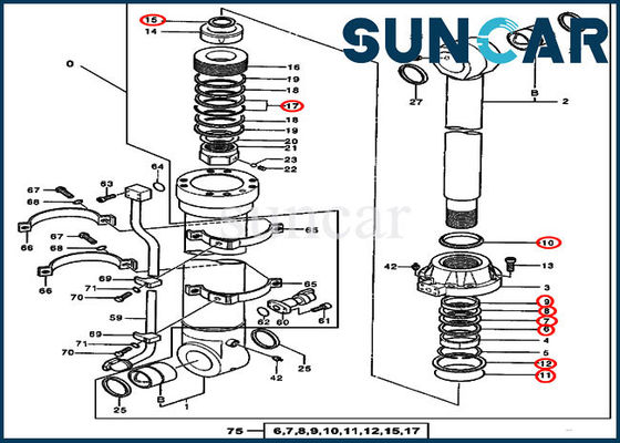 Buy Hydraulic Cylinder Oil Seal Kit 4438690 Bucket Sealing Kit Fits For 550LC John Deere Models online manufacture