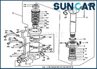 4438696 Bucket Service Kits Deere Cylinder Seal Repair Kit For 550LC Excavator