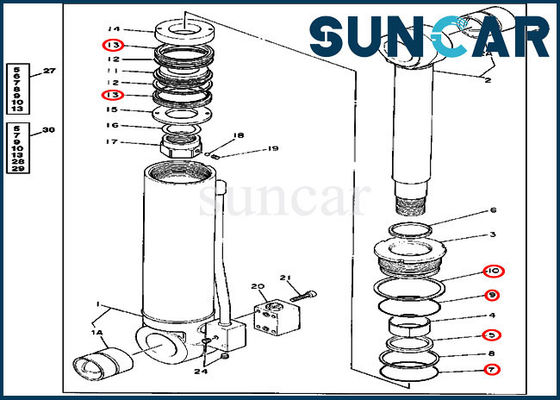 Buy 4240075 Stabilizer Cylinder Replacement Service Kit Fits Excavator 595D John Deere online manufacture