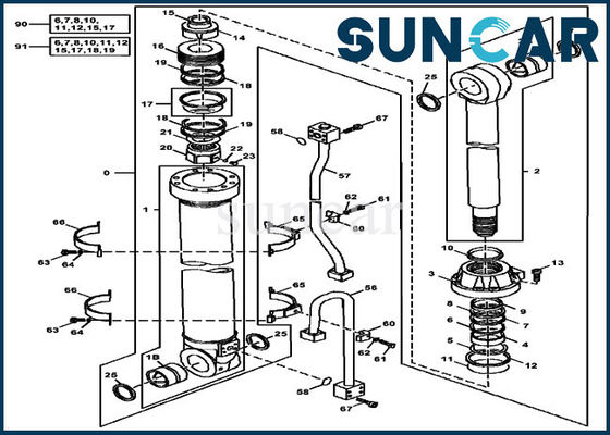 JOHN DEERE Seal Kit AT302758 Dipper Stick Arm Cylinder For Construction Machinery