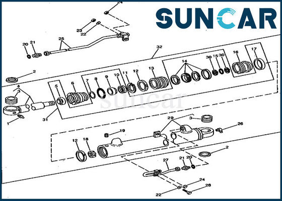 Buy 693B 690B JOHN DEERE Cylinder Kits RE12315 Excavator Boom Repair Seal Kit online manufacture
