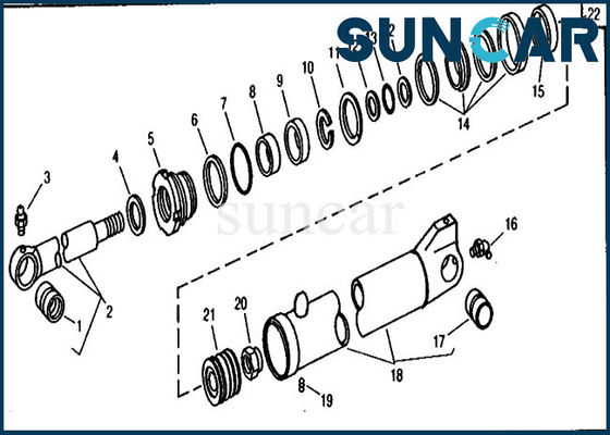 Buy Bucket John Deere RE18950 Hydraulic Cylinder Service Kit For 690C 693C Excavator online manufacture