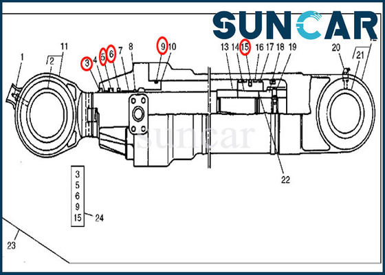 AT264420 Bucket Cylinder Seal Kit 690 Deere Excavator Replacement Oil Seal Kit