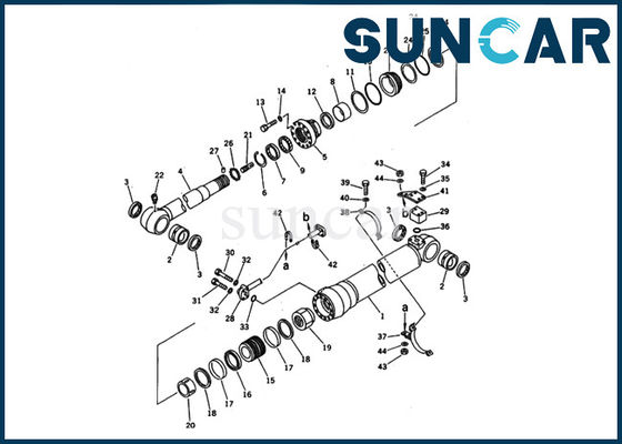Buy 707-98-45220 Bucket Cylinder Seal Kit Fits Komatsu Excavator Model PC200-5 Inner Repair Kit online manufacture