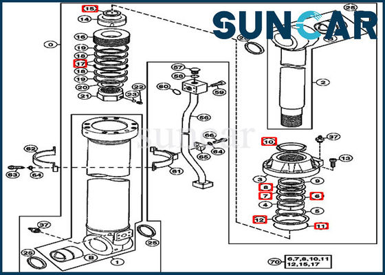 4438684 Deere Sealing Kit Arm Cylinder Repair Seal Kit Fits 670GLC 550LC Excavator Models