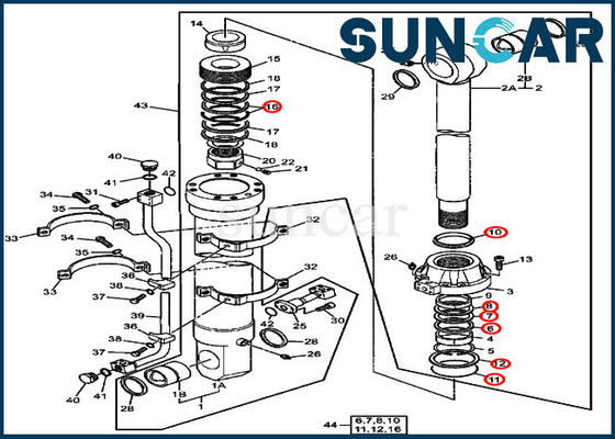 Buy Deere Bucket Seal Kit 4660142 Hydraulic Cylinder Oil Seal Kits For Excavator 800C online manufacture