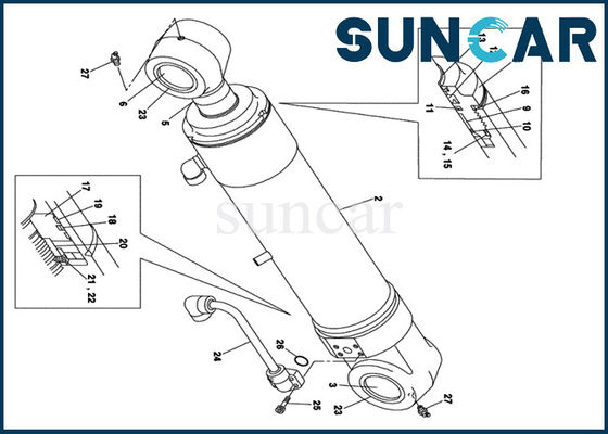 LZ00456 Boom Cylinder Seal Kit Fits CASE CX135SR crawler excavator cylinder assy inner repair kit