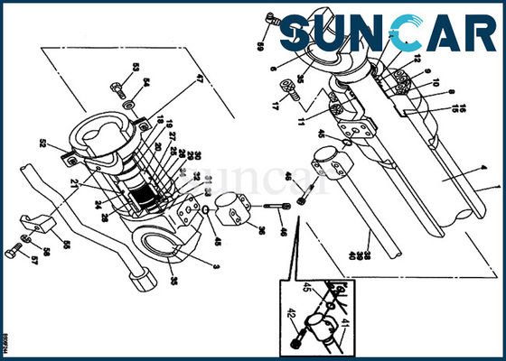 LZ00443 CASE Excavator Hydraulic sealing Repair Parts arm Cylinder Seal Kit fits CX210LR CX240