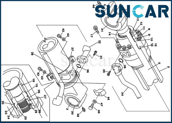 Buy LZ00444 Bucket Cylinder Sealing Kit CX240 CX290 CASE Crawler Excavator Inner Repair Kits online manufacture