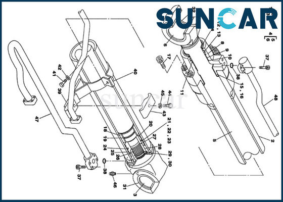 LZ00483 Heavy Equipment CX350 CASE Crawler Excavator Right Boom Cylinder Seal Kit