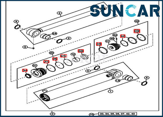 35G 35D John Deere Seal Kit 4614059 Excavator Boom Swing Cylinder Replacement Kit