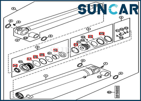 John Deere 4704455 Arm Cylinder Components 35G 35D Excavator Hydraulic Seal Repair Kit