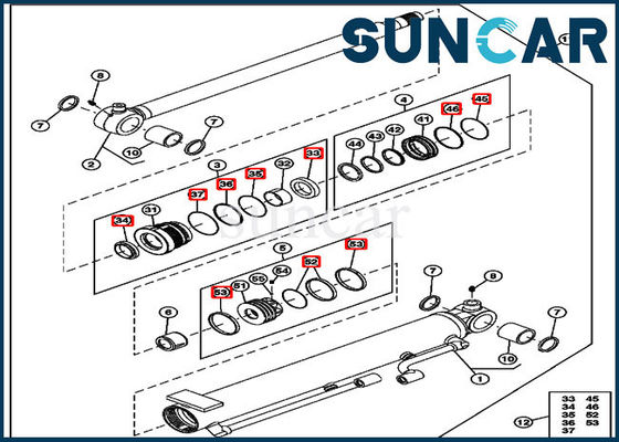 4634034 Boom Cylinder Seal Repair Kit Deere 35D 27D Excavator Service Kits