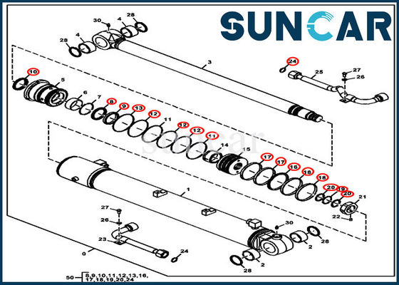 Buy FYD00006229 Deere Seal Kits Boom Cylinder Replacement Service Kit For Excavator 75G online manufacture