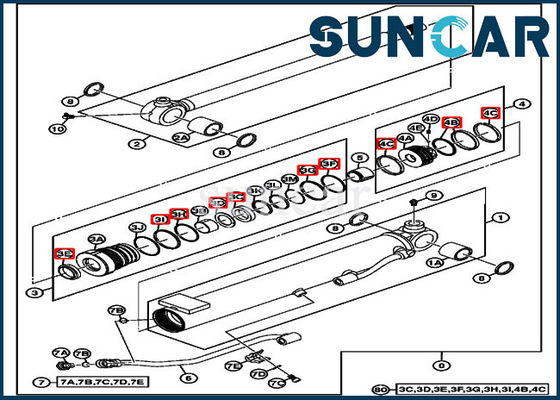 17D JOHN DEERE 4667615 Boom Repair Seal Kit Fits 35 MM Rod 60 MM Bore Cylinder