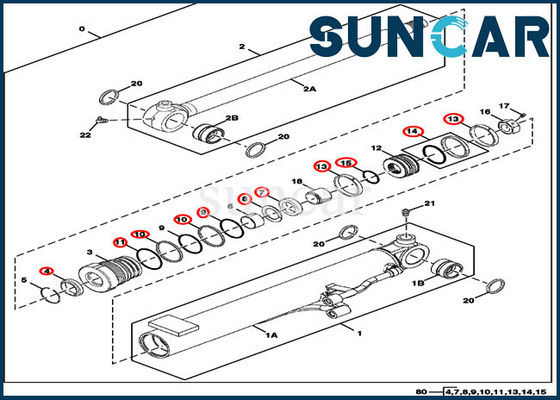 Buy FYD00003878 Hydraulic Boom Sealing Kit 17D John Deere Cylinder Seal Repair Kits online manufacture