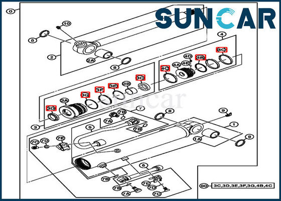 Buy 4667454 Bucket Cylinder Seal Kit 17D John Deere Hydraulic Replacement Kits online manufacture