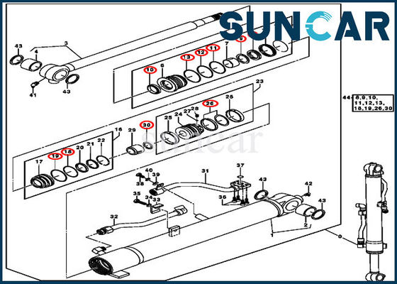 buy 0844807 Boom Cylinder Repair Sealing Kit JOHN DEERE Replacement Excavator Parts online manufacture