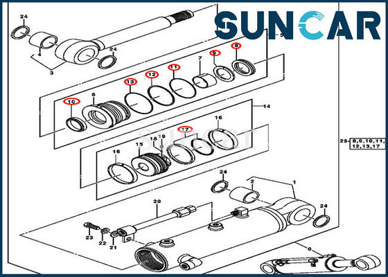 Buy Blade Hydraulic Oil Seal Kits 0843907 Cylinder Repair Seal Kit For 50C Excavator John Deere online manufacture