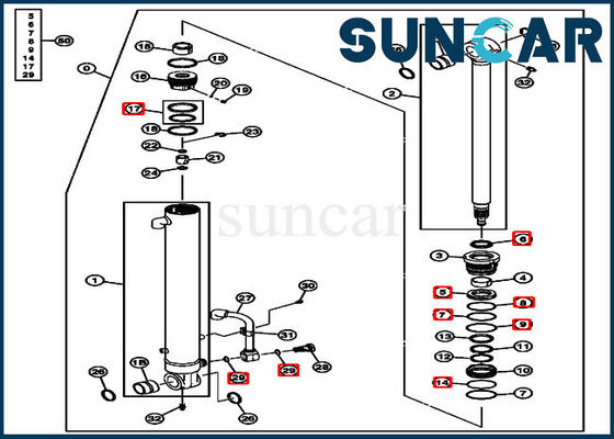 Buy Hydraulic Seals 4634036 Arm Cylinder Repair Seal Kit For Excavator 50D JOHN DEERE Models online manufacture