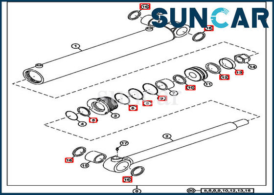 Buy 4705345 Boom Swing Cylinder Seal Repair Kit 50D John Deere Excavator Sealing Kits online manufacture