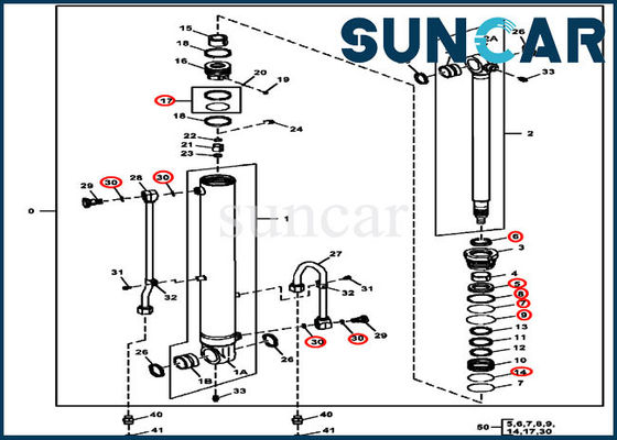 Buy 4687560 Arm Seal Repair Kit Cylinder Oil Seal Kits Fits Excavator Models 60D John Deere online manufacture