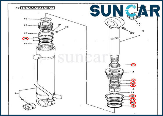 Buy 4217003 Arm Cylinder Seal Kit Replacement Service Kit For John Deere Excavator 70D online manufacture